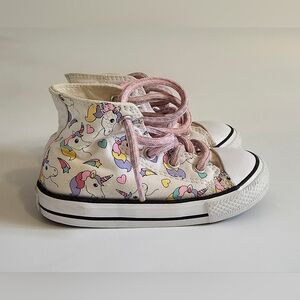 Converse All Star Infant Unicorn / Rainbow Lace Up Sneakers Size 7
